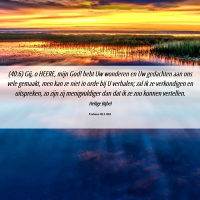 Picture 06 - Psalmen 40:5 NLD - (40:6) Gij, o HEERE, mijn God! hebt Uw wonderen - Bible Verse Picture