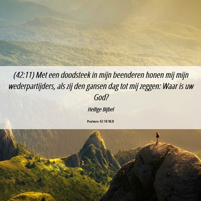 Picture 06 - Psalmen 42:10 NLD - (42:11) Met een doodsteek in mijn beenderen honen - Bible Verse Picture