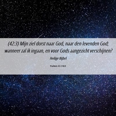 Picture 06 - Psalmen 42:2 NLD - (42:3) Mijn ziel dorst naar God, naar den - Bible Verse Picture