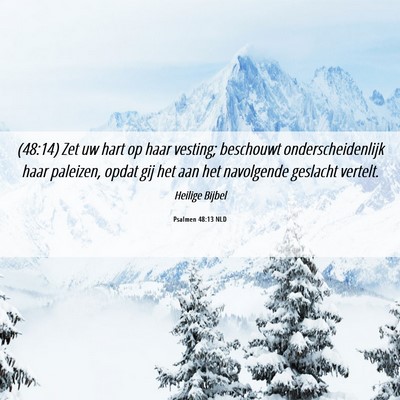 Picture 06 - Psalmen 48:13 NLD - (48:14) Zet uw hart op haar vesting; beschouwt - Bible Verse Picture
