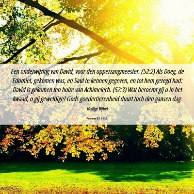 Picture 06 - Psalmen 52:1 NLD - Een onderwijzing van David, voor den - Bible Verse Picture