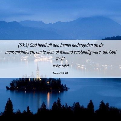Picture 06 - Psalmen 53:2 NLD - (53:3) God heeft uit den hemel nedergezien op de - Bible Verse Picture