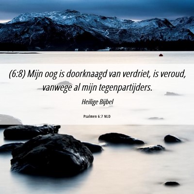 Picture 06 - Psalmen 6:7 NLD - (6:8) Mijn oog is doorknaagd van verdriet, is - Bible Verse Picture