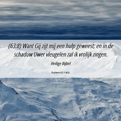 Picture 06 - Psalmen 63:7 NLD - (63:8) Want Gij zijt mij een hulp geweest; en in - Bible Verse Picture