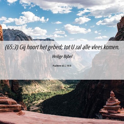 Picture 06 - Psalmen 65:2 NLD - (65:3) Gij hoort het gebed; tot U zal alle vlees - Bible Verse Picture