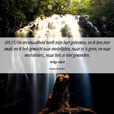Picture 06 - Psalmen 69:20 NLD - (69:21) De versmaadheid heeft mijn hart gebroken, - Bible Verse Picture