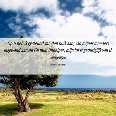 Picture 06 - Psalmen 71:6 NLD - Op U heb ik gesteund van den buik aan; van mijner - Bible Verse Picture