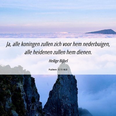Picture 06 - Psalmen 72:11 NLD - Ja, alle koningen zullen zich voor hem - Bible Verse Picture