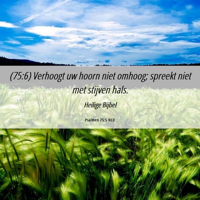 Picture 06 - Psalmen 75:5 NLD - (75:6) Verhoogt uw hoorn niet omhoog; spreekt - Bible Verse Picture