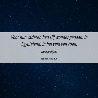 Picture 06 - Psalmen 78:12 NLD - Voor hun vaderen had Hij wonder gedaan, in - Bible Verse Picture