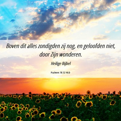 Picture 06 - Psalmen 78:32 NLD - Boven dit alles zondigden zij nog, en geloofden - Bible Verse Picture