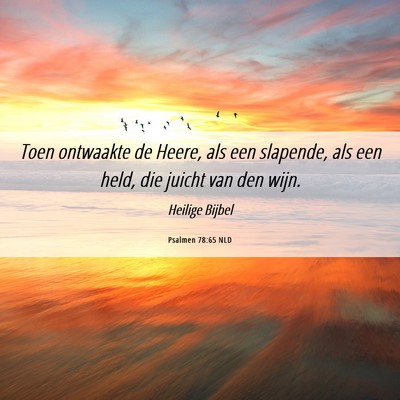 Picture 06 - Psalmen 78:65 NLD - Toen ontwaakte de Heere, als een slapende, als - Bible Verse Picture