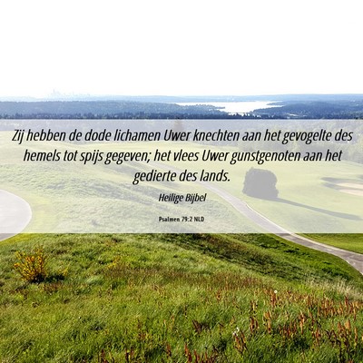 Picture 06 - Psalmen 79:2 NLD - Zij hebben de dode lichamen Uwer knechten aan het - Bible Verse Picture