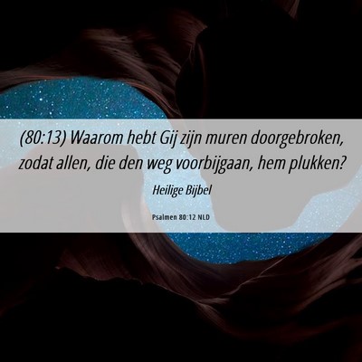 Picture 06 - Psalmen 80:12 NLD - (80:13) Waarom hebt Gij zijn muren doorgebroken, - Bible Verse Picture