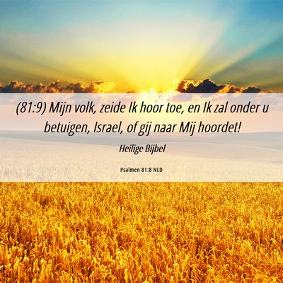 Picture 06 - Psalmen 81:8 NLD - (81:9) Mijn volk, zeide Ik hoor toe, en Ik zal - Bible Verse Picture