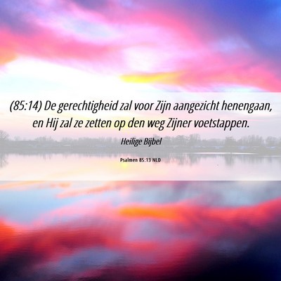 Picture 06 - Psalmen 85:13 NLD - (85:14) De gerechtigheid zal voor Zijn aangezicht - Bible Verse Picture