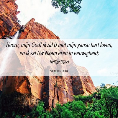 Picture 06 - Psalmen 86:12 NLD - Heere, mijn God! ik zal U met mijn ganse hart - Bible Verse Picture