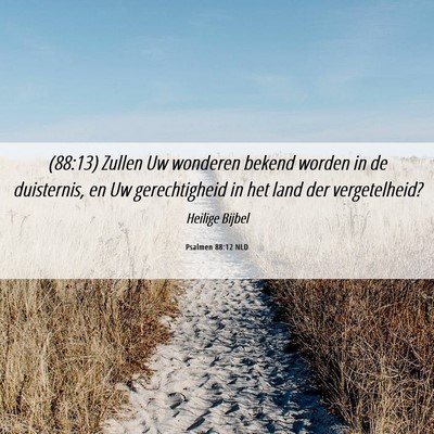 Picture 06 - Psalmen 88:12 NLD - (88:13) Zullen Uw wonderen bekend worden in de - Bible Verse Picture