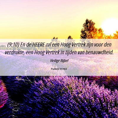Picture 06 - Psalmen 9:9 NLD - (9:10) En de HEERE zal een Hoog Vertrek zijn voor - Bible Verse Picture