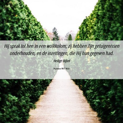 Picture 06 - Psalmen 99:7 NLD - Hij sprak tot hen in een wolkkolom; zij hebben - Bible Verse Picture