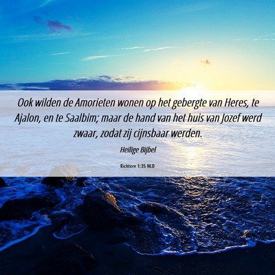 Picture 06 - Richtere 1:35 NLD - Ook wilden de Amorieten wonen op het gebergte van - Bible Verse Picture