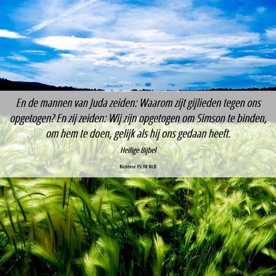Picture 06 - Richtere 15:10 NLD - En de mannen van Juda zeiden: Waarom zijt - Bible Verse Picture