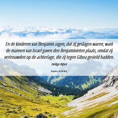 Picture 06 - Richtere 20:36 NLD - En de kinderen van Benjamin zagen, dat zij - Bible Verse Picture