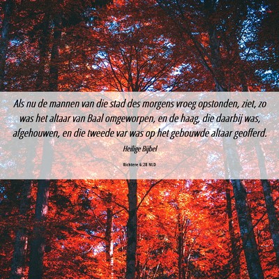 Picture 06 - Richtere 6:28 NLD - Als nu de mannen van die stad des morgens vroeg - Bible Verse Picture