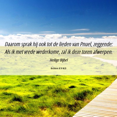 Picture 06 - Richtere 8:9 NLD - Daarom sprak hij ook tot de lieden van Pnuel, - Bible Verse Picture