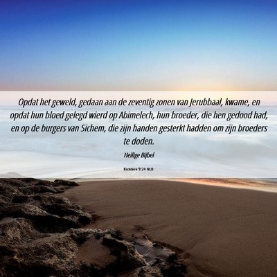 Picture 06 - Richtere 9:24 NLD - Opdat het geweld, gedaan aan de zeventig zonen - Bible Verse Picture