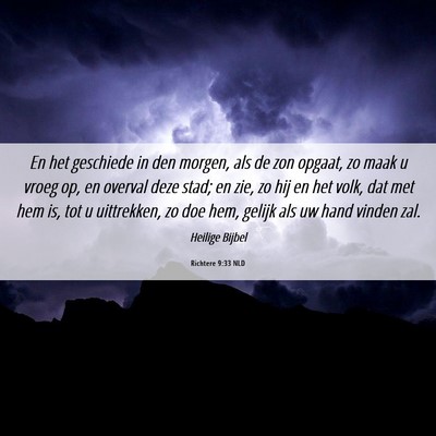 Picture 06 - Richtere 9:33 NLD - En het geschiede in den morgen, als de zon - Bible Verse Picture