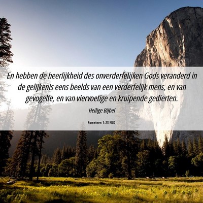Picture 06 - Romeinen 1:23 NLD - En hebben de heerlijkheid des onverderfelijken - Bible Verse Picture