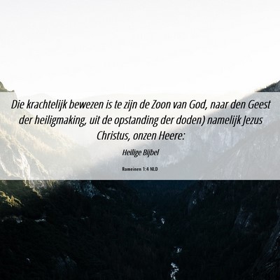 Picture 06 - Romeinen 1:4 NLD - Die krachtelijk bewezen is te zijn de Zoon van - Bible Verse Picture