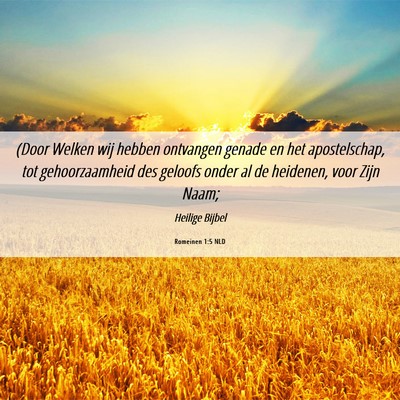 Picture 06 - Romeinen 1:5 NLD - (Door Welken wij hebben ontvangen genade en het - Bible Verse Picture