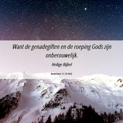 Picture 06 - Romeinen 11:29 NLD - Want de genadegiften en de roeping Gods zijn - Bible Verse Picture