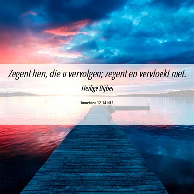 Picture 06 - Romeinen 12:14 NLD - Zegent hen, die u vervolgen; zegent en vervloekt - Bible Verse Picture