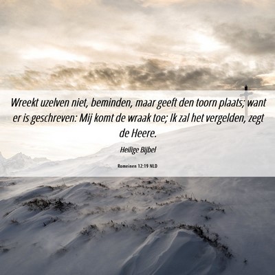 Picture 06 - Romeinen 12:19 NLD - Wreekt uzelven niet, beminden, maar geeft den - Bible Verse Picture