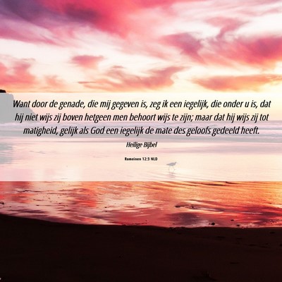 Picture 06 - Romeinen 12:3 NLD - Want door de genade, die mij gegeven is, zeg ik - Bible Verse Picture