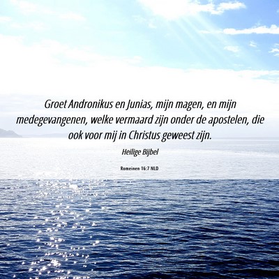 Picture 06 - Romeinen 16:7 NLD - Groet Andronikus en Junias, mijn magen, en mijn - Bible Verse Picture