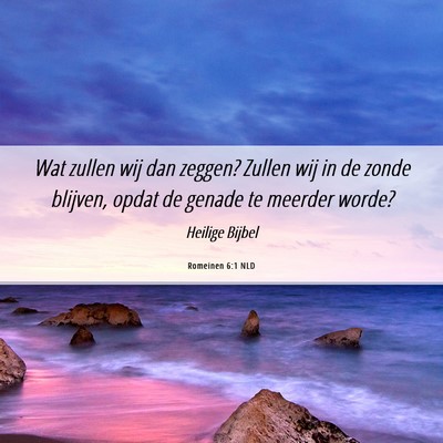 Picture 06 - Romeinen 6:1 NLD - Wat zullen wij dan zeggen? Zullen wij in de zonde - Bible Verse Picture