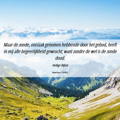 Picture 06 - Romeinen 7:8 NLD - Maar de zonde, oorzaak genomen hebbende door het - Bible Verse Picture