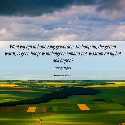 Picture 06 - Romeinen 8:24 NLD - Want wij zijn in hope zalig geworden. De hoop nu, - Bible Verse Picture