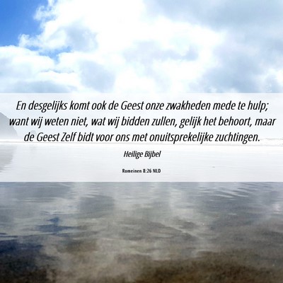 Picture 06 - Romeinen 8:26 NLD - En desgelijks komt ook de Geest onze zwakheden - Bible Verse Picture