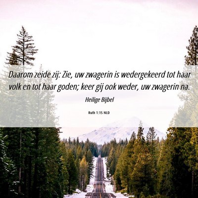 Picture 06 - Ruth 1:15 NLD - Daarom zeide zij: Zie, uw zwagerin is - Bible Verse Picture