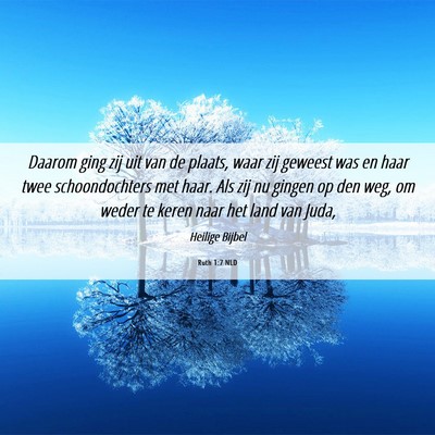Picture 06 - Ruth 1:7 NLD - Daarom ging zij uit van de plaats, waar zij - Bible Verse Picture