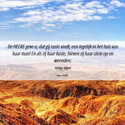 Picture 06 - Ruth 1:9 NLD - De HEERE geve u, dat gij ruste vindt, een - Bible Verse Picture
