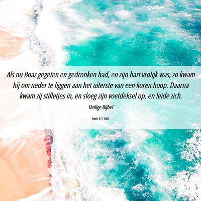 Picture 06 - Ruth 3:7 NLD - Als nu Boaz gegeten en gedronken had, en zijn - Bible Verse Picture