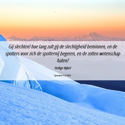 Picture 06 - Spreuken 1:22 NLD - Gij slechten! hoe lang zult gij de slechtigheid - Bible Verse Picture