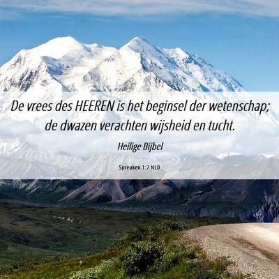 Picture 06 - Spreuken 1:7 NLD - De vrees des HEEREN is het beginsel der - Bible Verse Picture