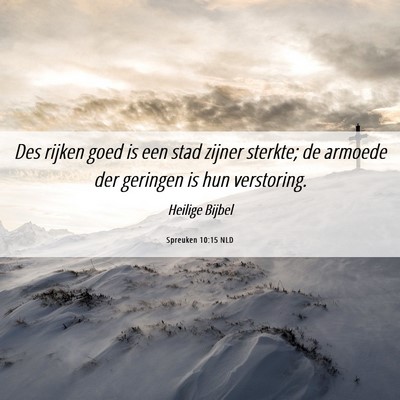 Picture 06 - Spreuken 10:15 NLD - Des rijken goed is een stad zijner sterkte; de - Bible Verse Picture